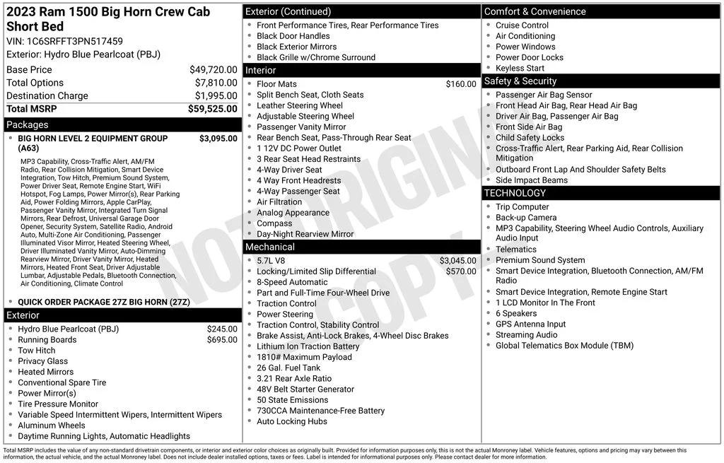 ram ram 1500 pickup 2023 1C6SRFFT3PN517459 image ram ram 1500 pickup 2023 1C6SRFFT3PN517459 image